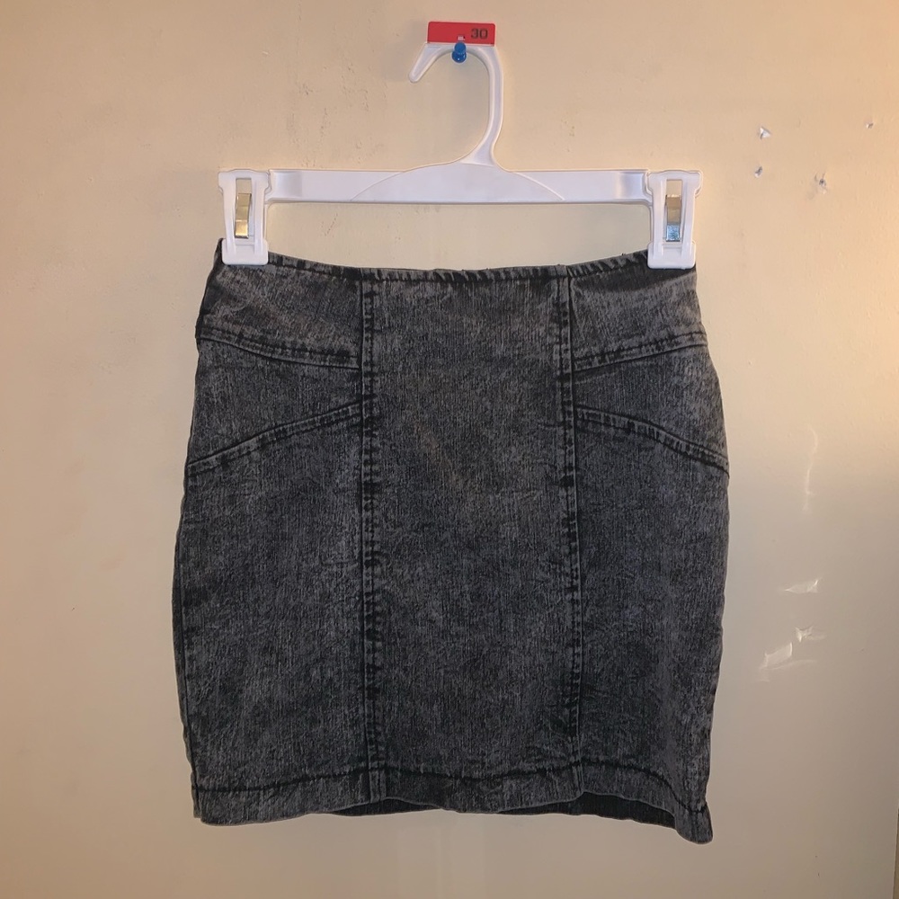 Nollie Pacsun Black Acid Wash Mini Skirt